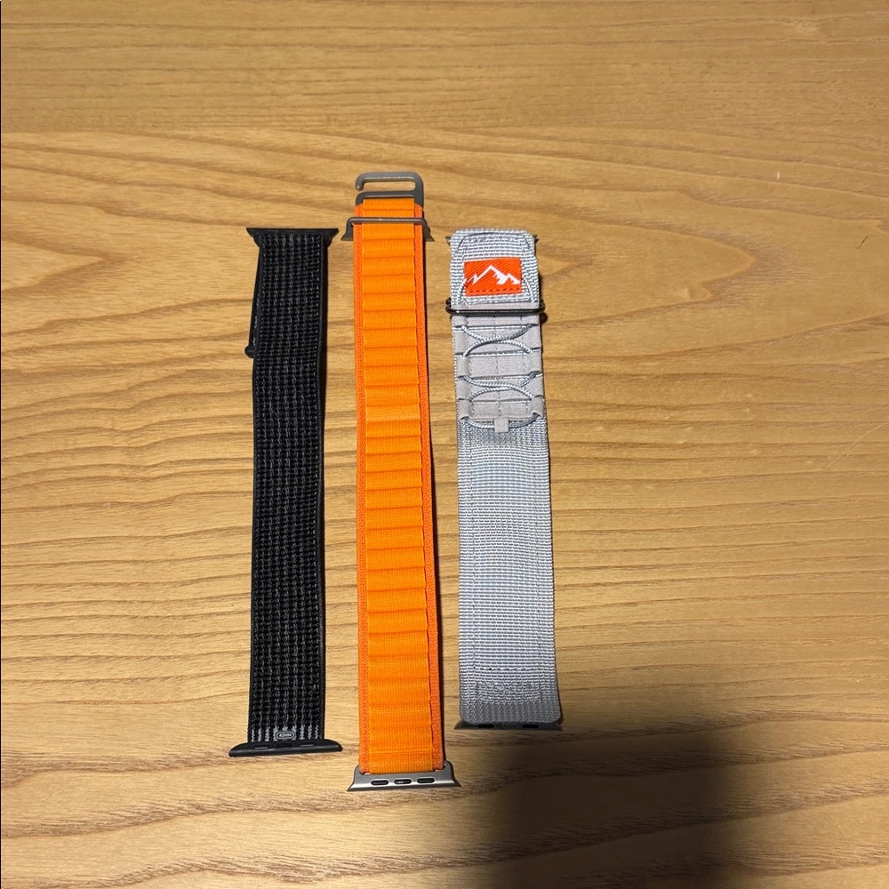 Orange, Black, and Gray Wearable Wristbands